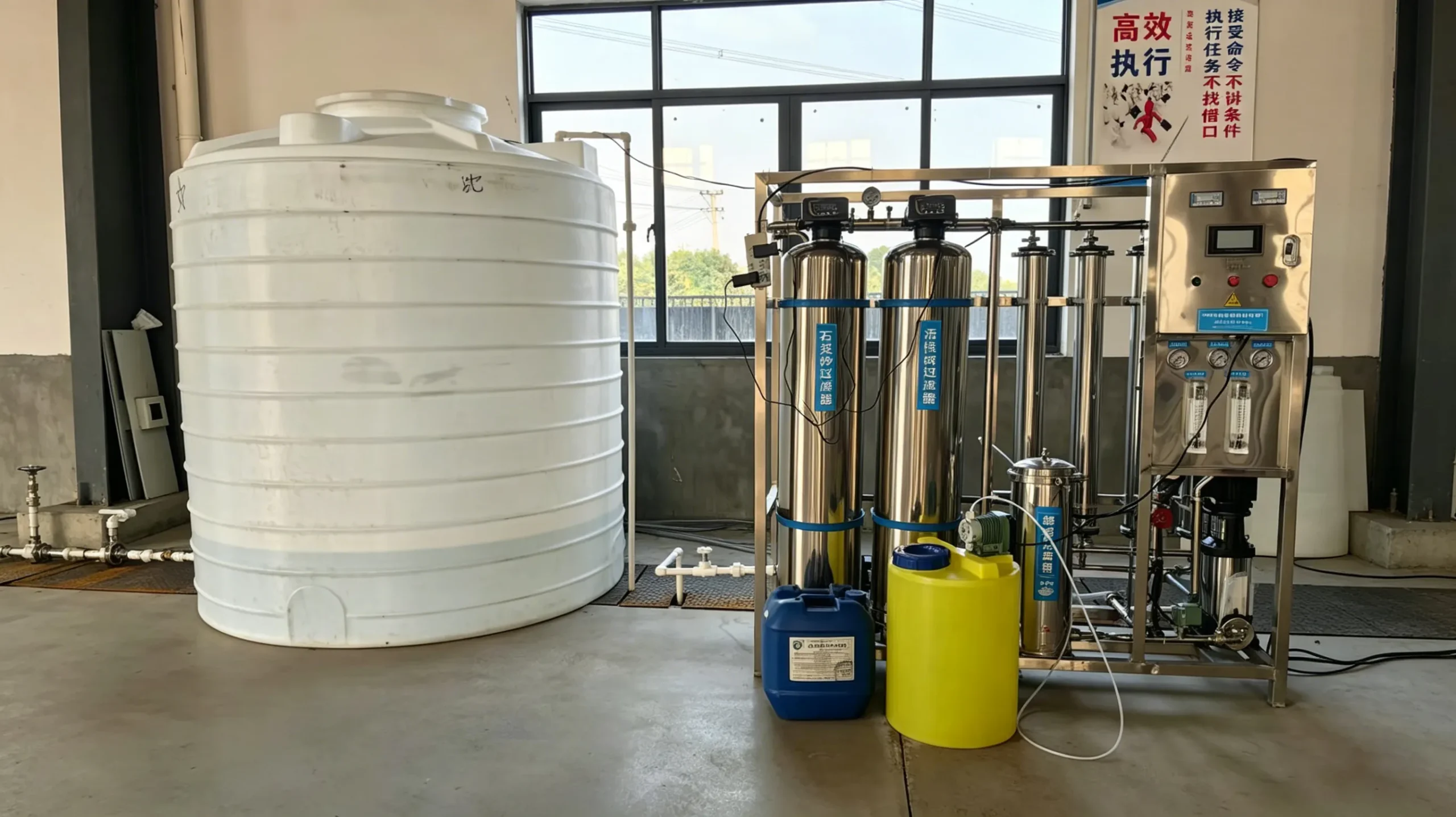 Water-cooled load bank cooling system with water tank filters and control panel